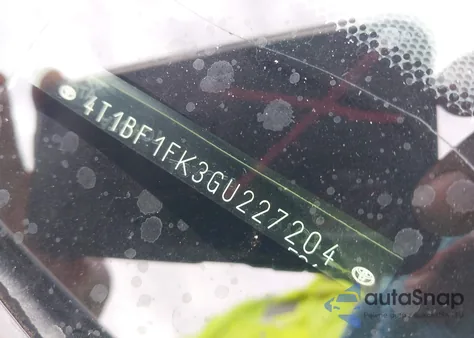 2016 Toyota Camry Se из США, поврежденный, VIN 4T1BF1FK3GU227204